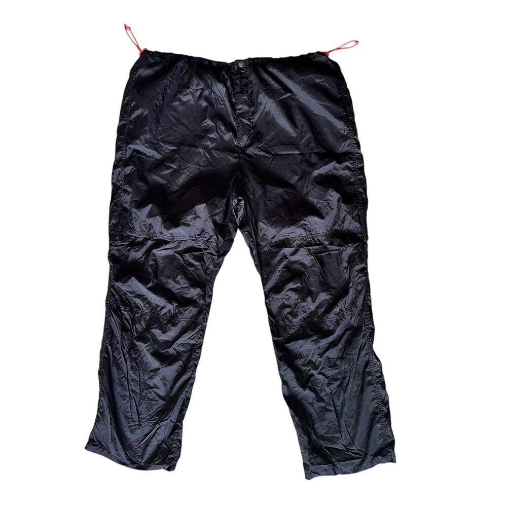 DKNY Active Y2K Gorpcore Nylon Adjustable Bungee Chord Black Baggy Pants Sz XXL